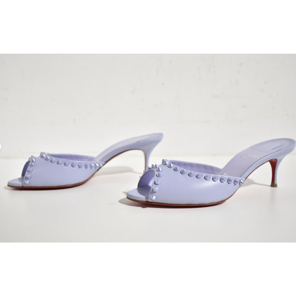 Christian Louboutin Me Dolly Spike 55 Skylight Purple Sandal Mule Heel Pump 38 - Picture 7 of 9